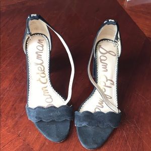 Sam Edelman Odila Ankle Strap Sandal Black Suede 6